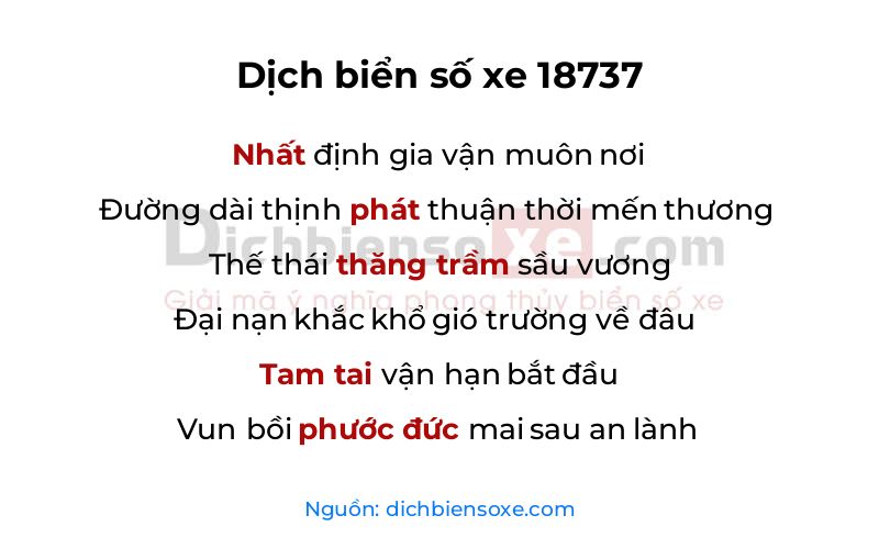 Dịch thơ biển số 18737
