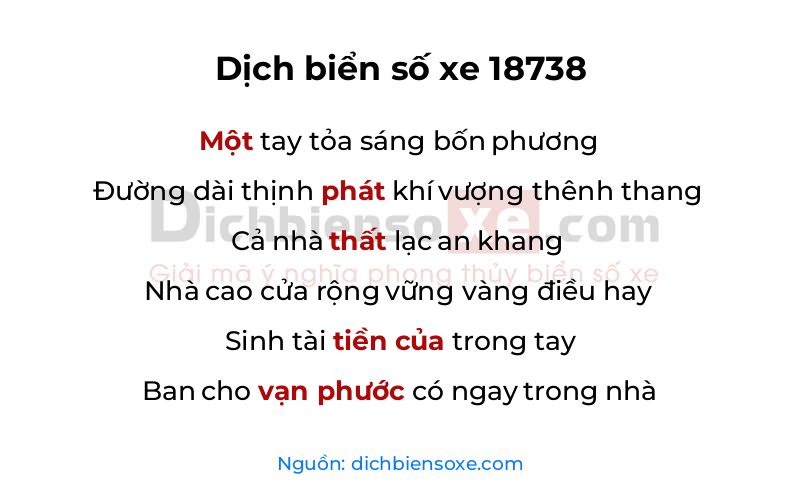 Dịch thơ biển số 18738