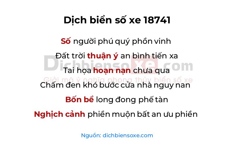 Dịch thơ biển số 18741