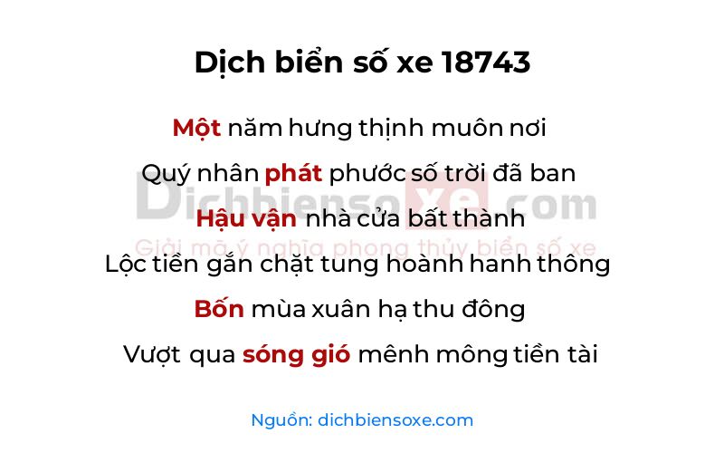 Dịch thơ biển số 18743