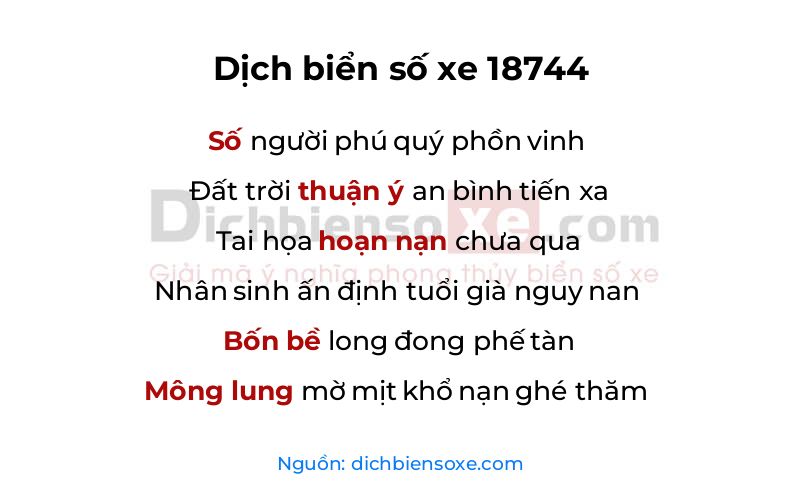Dịch thơ biển số 18744