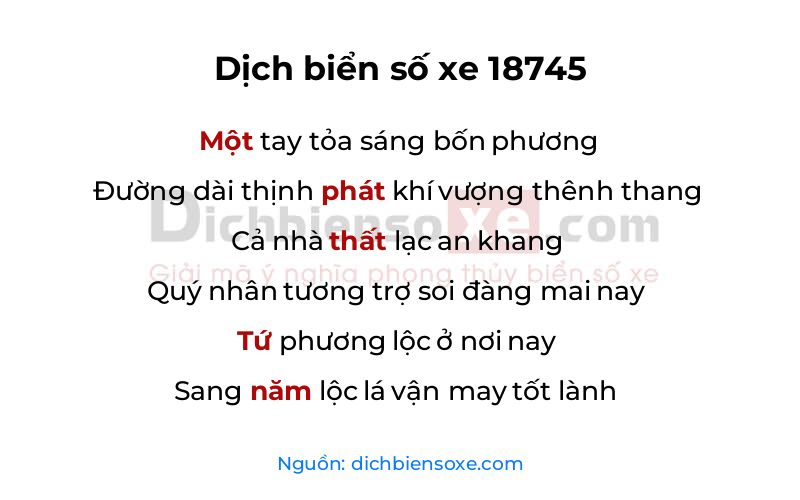 Dịch thơ biển số 18745