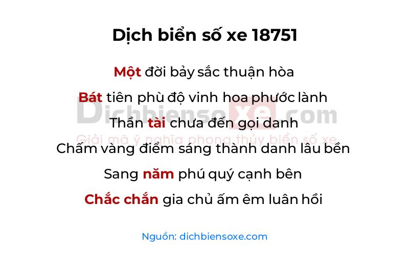 Dịch thơ biển số 18751