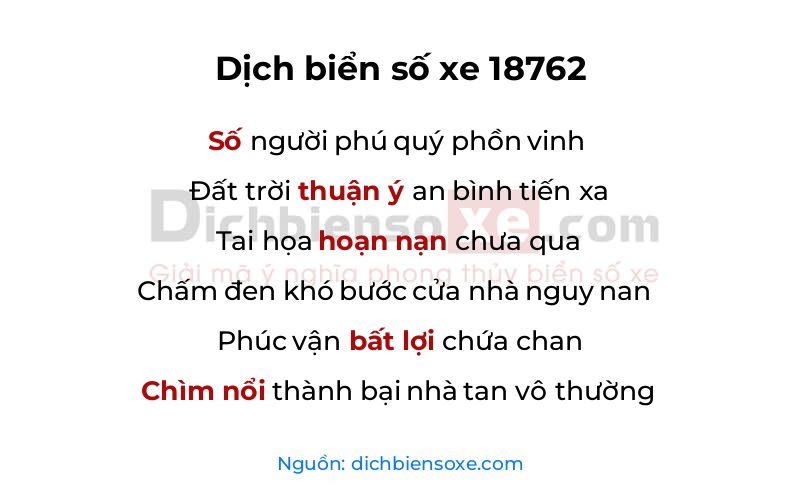 Dịch thơ biển số 18762