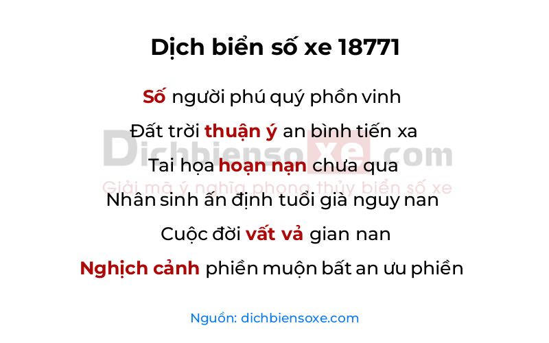 Dịch thơ biển số 18771