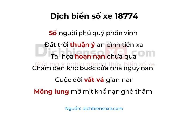 Dịch thơ biển số 18774