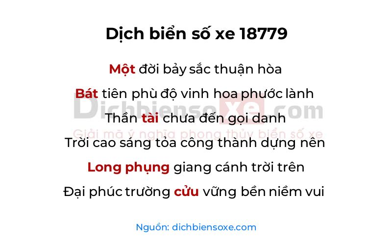 Dịch thơ biển số 18779