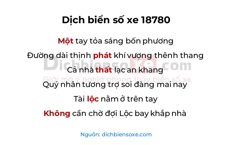 Dịch thơ biển số 18780