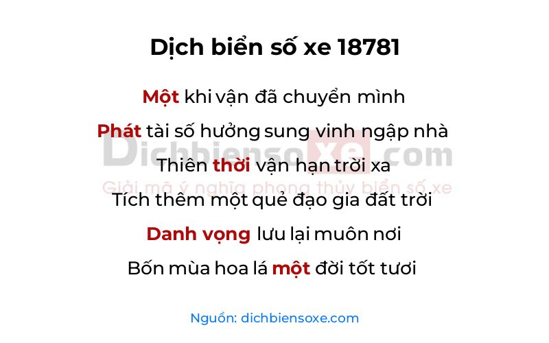 Dịch thơ biển số 18781