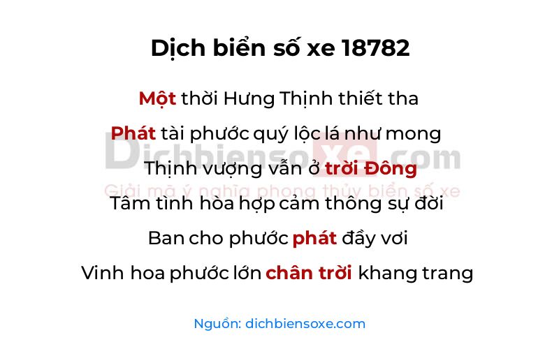 Dịch thơ biển số 18782