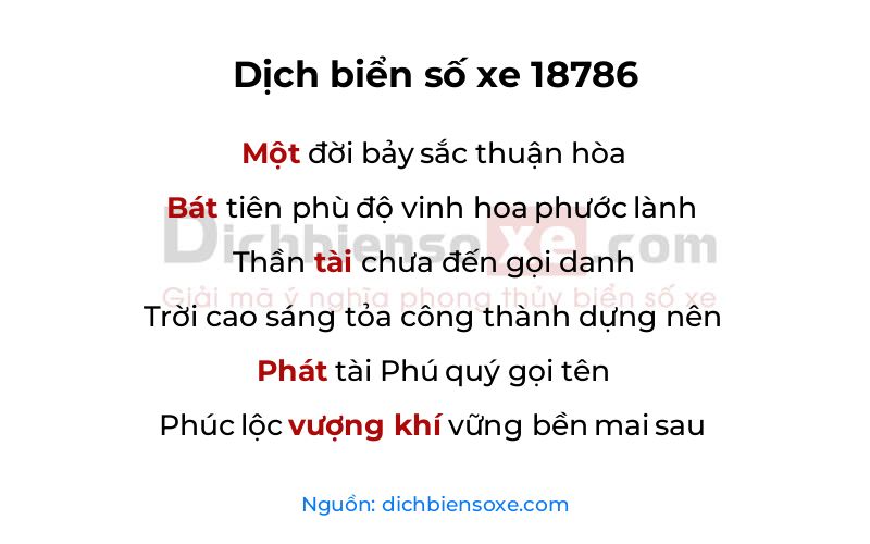 Dịch thơ biển số 18786