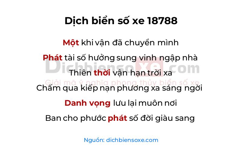 Dịch thơ biển số 18788