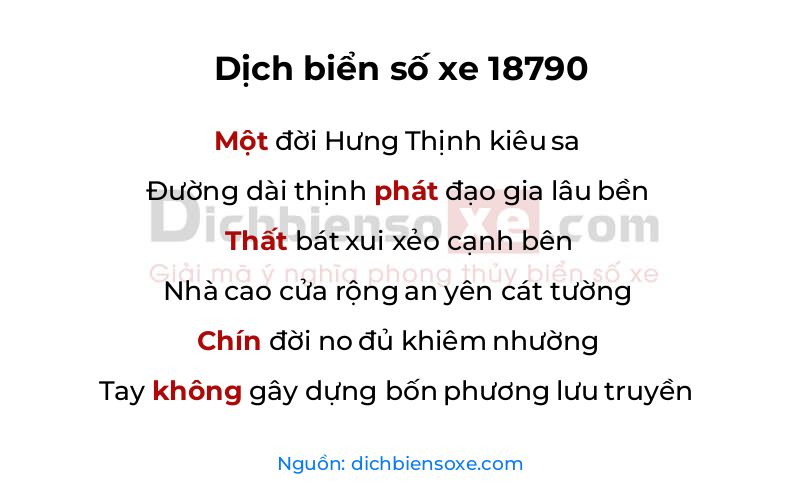 Dịch thơ biển số 18790