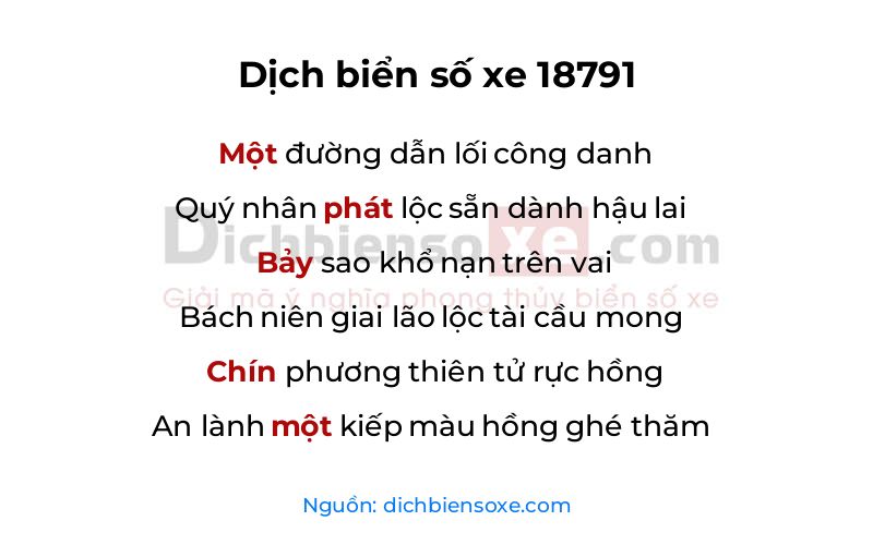 Dịch thơ biển số 18791