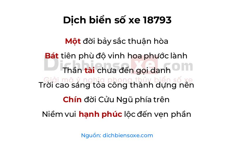 Dịch thơ biển số 18793