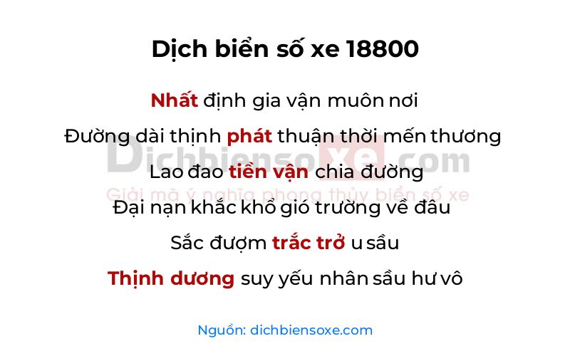Dịch thơ biển số 18800