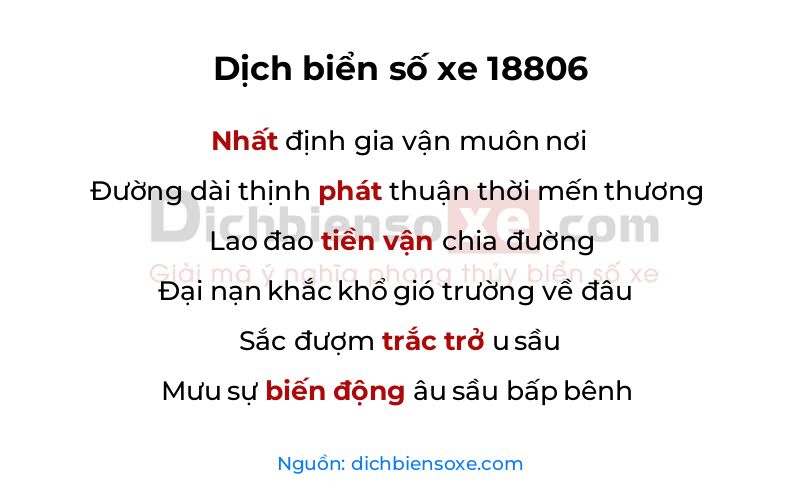 Dịch thơ biển số 18806