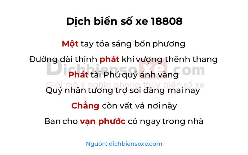 Dịch thơ biển số 18808