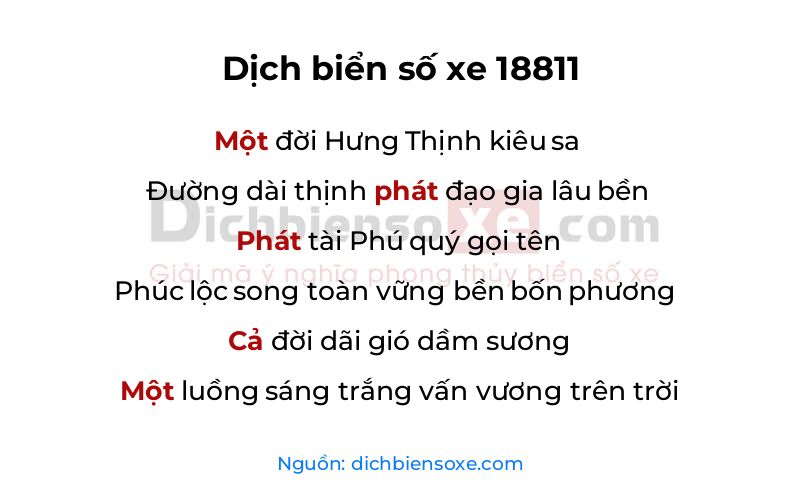 Dịch thơ biển số 18811