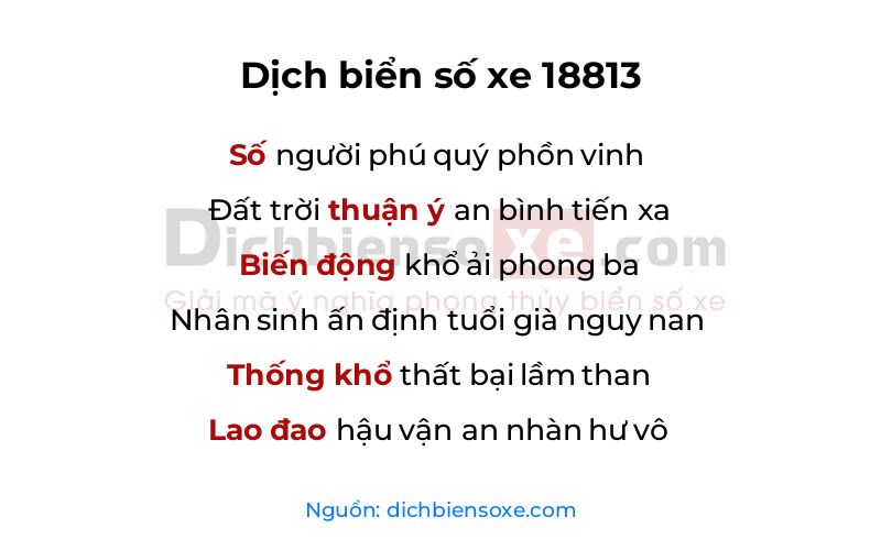 Dịch thơ biển số 18813