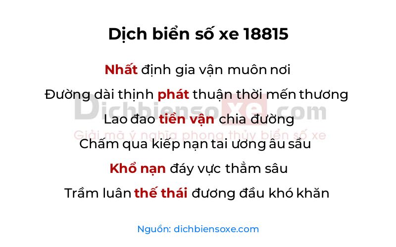 Dịch thơ biển số 18815