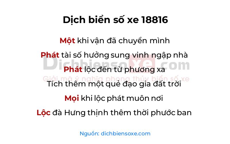 Dịch thơ biển số 18816