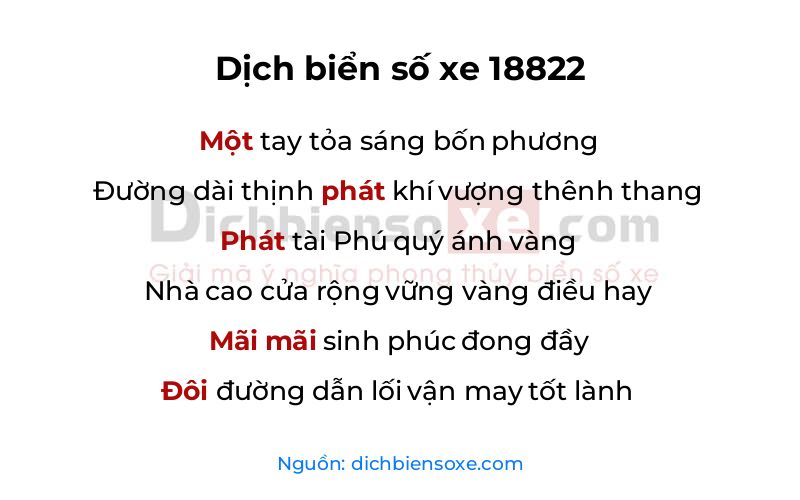 Dịch thơ biển số 18822