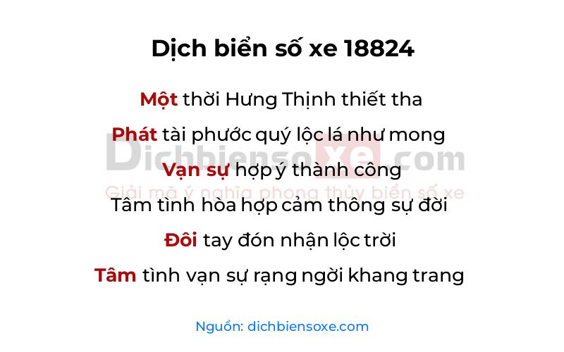 Dịch thơ biển số 18824
