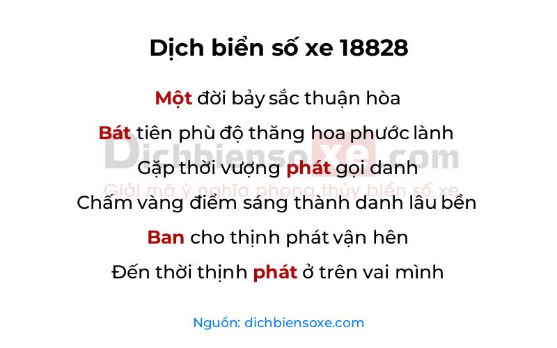 Dịch thơ biển số 18828