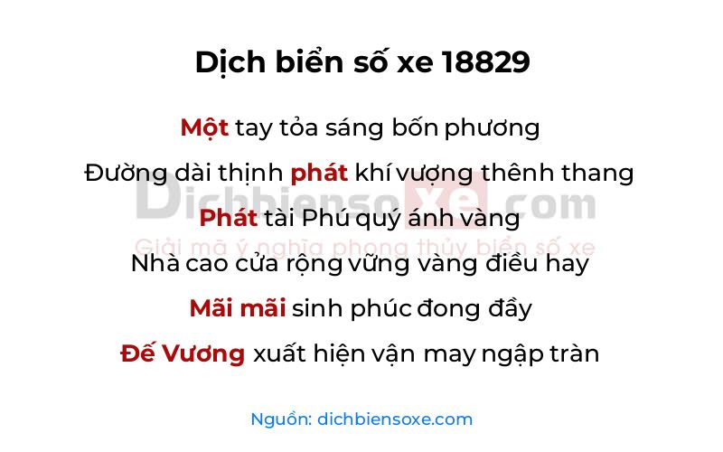 Dịch thơ biển số 18829