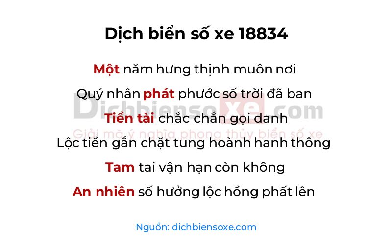 Dịch thơ biển số 18834