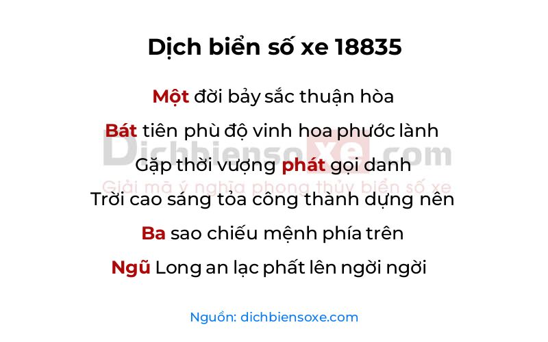 Dịch thơ biển số 18835