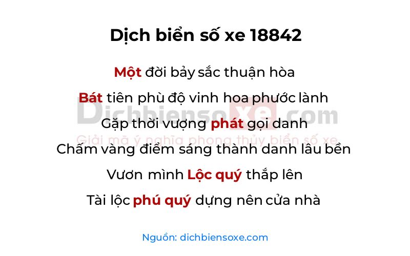 Dịch thơ biển số 18842