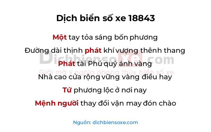 Dịch thơ biển số 18843