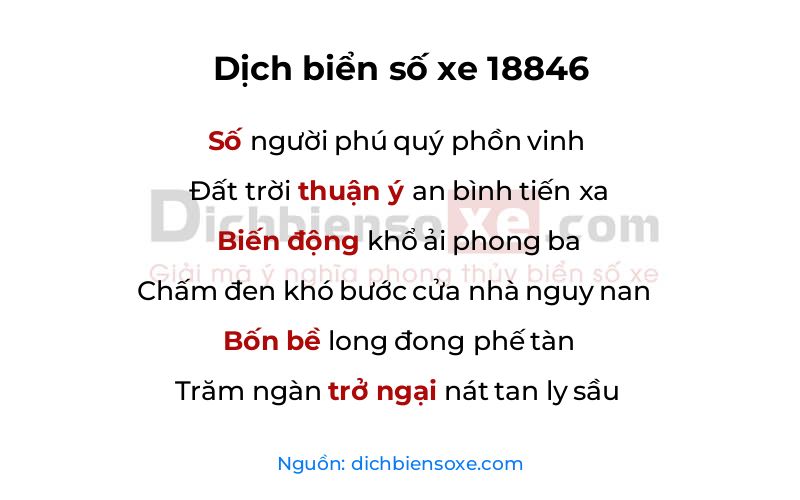 Dịch thơ biển số 18846