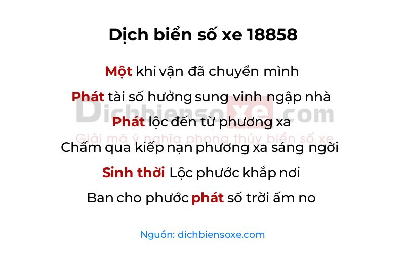 Dịch thơ biển số 18858