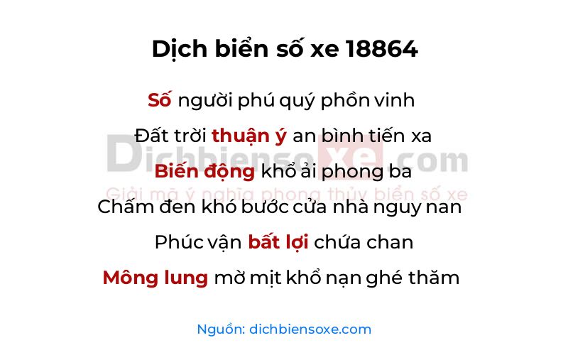 Dịch thơ biển số 18864