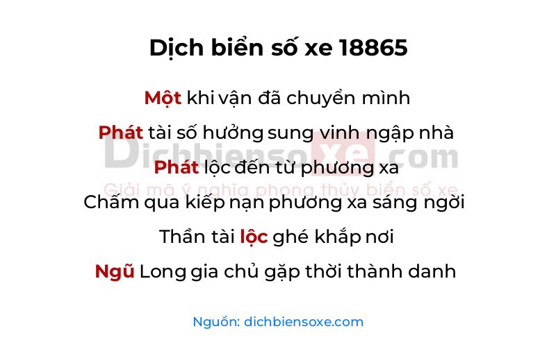 Dịch thơ biển số 18865