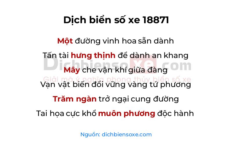 Dịch thơ biển số 18871