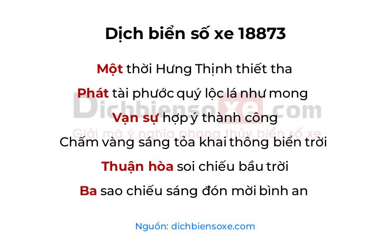 Dịch thơ biển số 18873