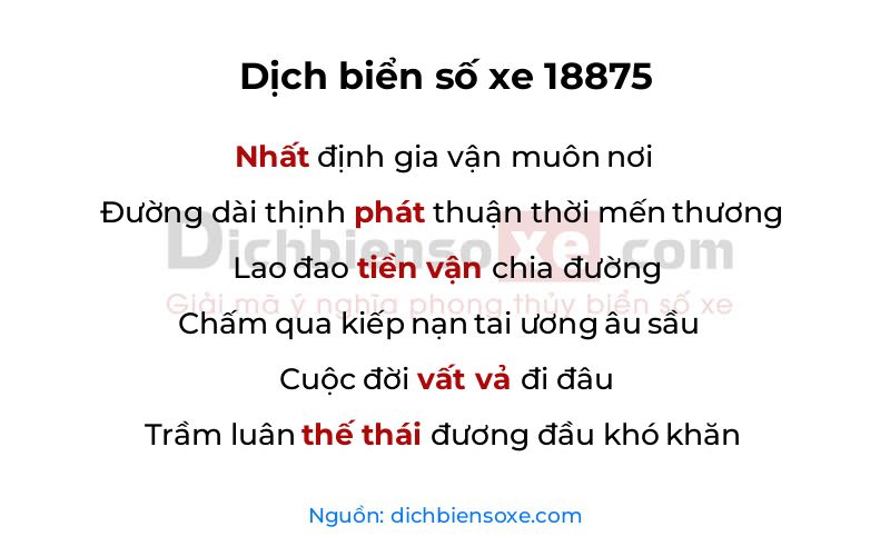Dịch thơ biển số 18875