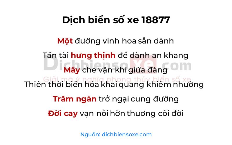 Dịch thơ biển số 18877