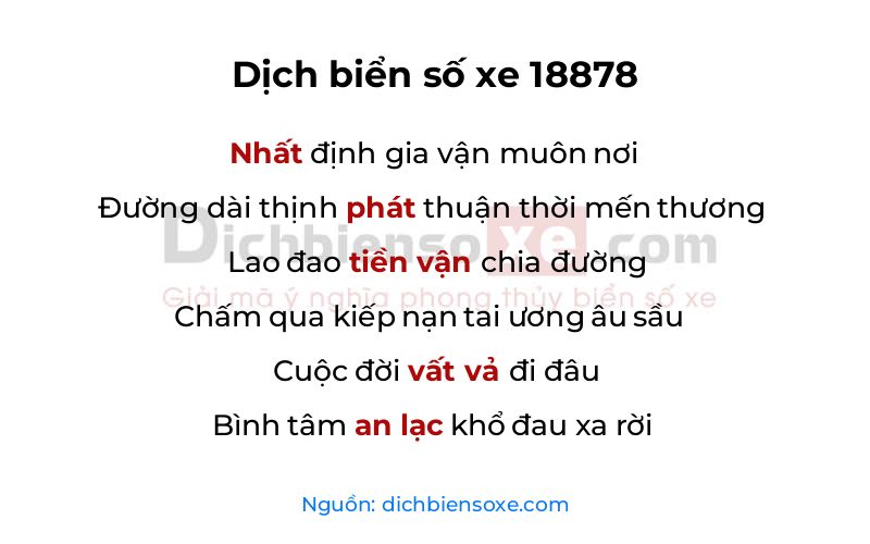Dịch thơ biển số 18878