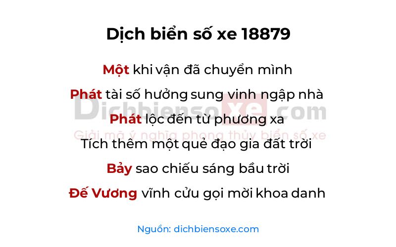 Dịch thơ biển số 18879
