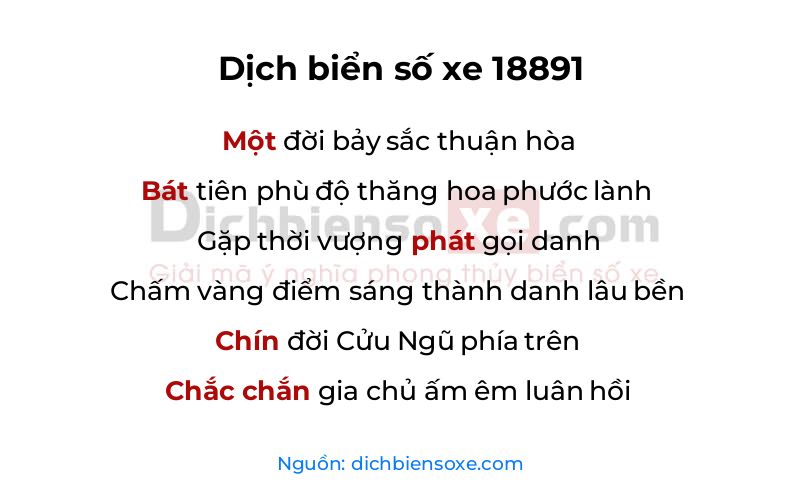 Dịch thơ biển số 18891