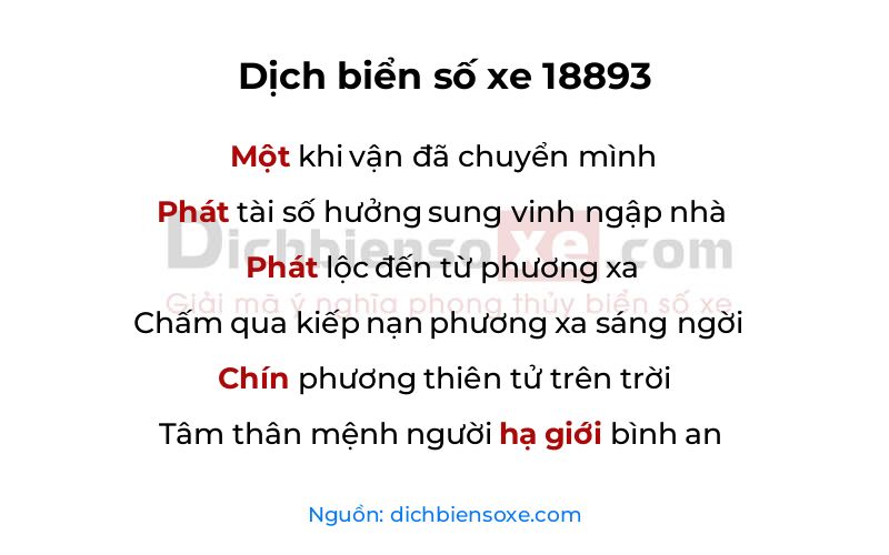 Dịch thơ biển số 18893