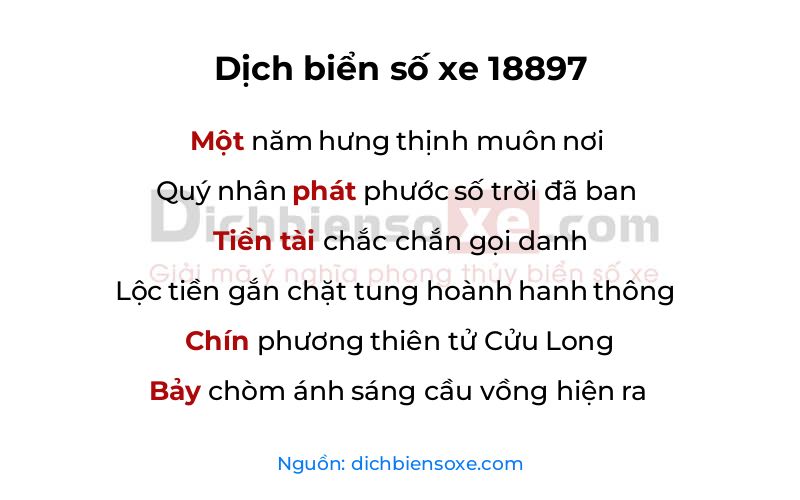 Dịch thơ biển số 18897
