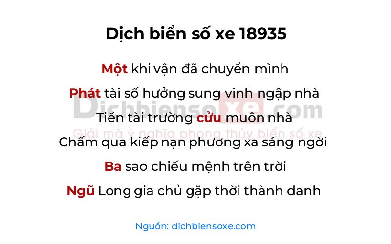 Dịch thơ biển số 18935