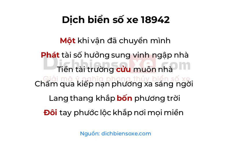 Dịch thơ biển số 18942