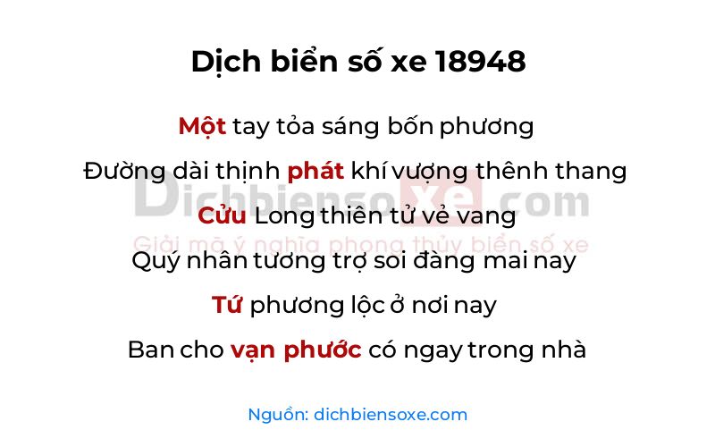 Dịch thơ biển số 18948